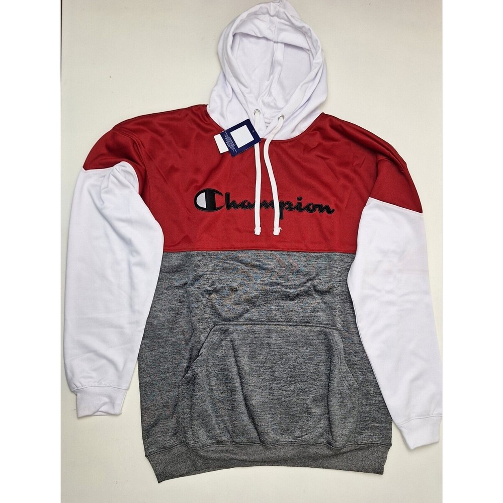 NWT! Big/Tall Champion Colorblock Graphic Fleece Hoodie Sweatshirt Men XLT, 2XLT